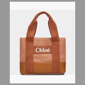 Chloe NWT Kid's Canvas Tote Bag with Leather Trim (ORIG.$440) w/tax (COLOR=STONE